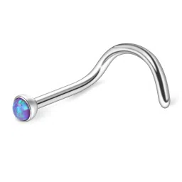 ruifan 18G 1.5mm 2mm 2.5mm 3mm Jeweled Opal Nose Screw Studs Rings Pin Piercing Jewelry 4PCS image 4