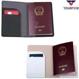 tourtier Mr. and Mrs. Passport Covers, Passport Holder and Organizer Slots for Honeymoon Couples Wedding Gift (Black and White) image 2