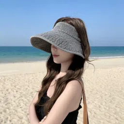 myaddiction Womens Sun Hat Fashion Wide Brim Portable Sports Hat for Party Travel Hiking Gray image 4