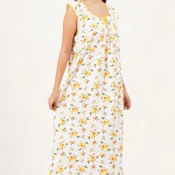 breezly Woman's Pure Cotton Nightdress Nighty Yellow image 5