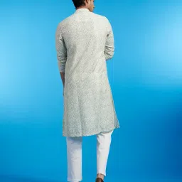 diwas by manyavar Men's Cotton Blend Printed|Sequined Kurta (1pc) image 4