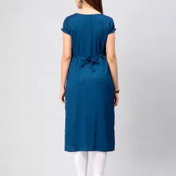 cee 18 Cotton Rayon A-Line Flared Maternity Feeding Kurti for Women with Zippers | Maxi Gown Dress for Women | Breastfeeding Dress for Mothers | Feeding Kurti for Women | Maternity Wear for Women image 5