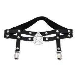 myaddiction 2xWomen Leg Garter Belt Adjustable Thigh Suspender PU Leather Leg Ring Black image 1