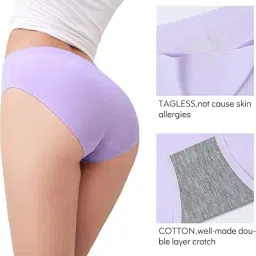 louryn koulyn Women's Seamless Hipster Ice Silk Panty, Hipster Panties for Women Daily Use (Multi Colored) image 2