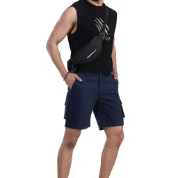 belano Men's Navy Pure Cotton Regular Fit Shorts - Comfortable Casual Wear, Ideal for Everyday Use image 5