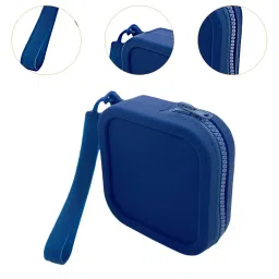 calandis Silicone Purse Zipper Closure Key Bag Portable Lightweight Small Storage Bag Dark Blue | Wallets image 4