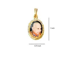 a n b aish-n-bless ( Set of 12 Oval Golden Double Sided GURU JI SWAROOP/Photo Metal Pendants/Lockets (Small Size) And 4 Gold Plated Chains (21 inches) For Women,Men And Kids image 2