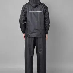 dollar Men PVC Full Sleeve Solid Reversible Sporty Raincoat Set With Adjustable Hood and Pocket image 2