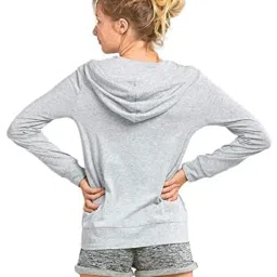 neoamber Hoodie for Women Solid Hooded Sweatshirt Zipper Sweater image 3