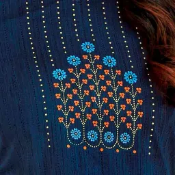 miraan Women's Cotton Unstitched Dress Material (SGPRI1517 Blue Free Size) image 2