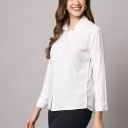 funday fashion Women Solid Casual/Formal Button Regular Fit Shirt image 2