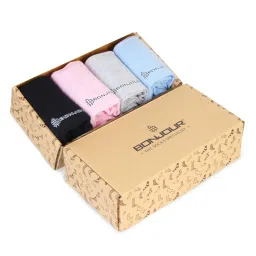 bonjour Women Fancy Ankle Length Cotton Sports Socks- Pack Of 4 image 3