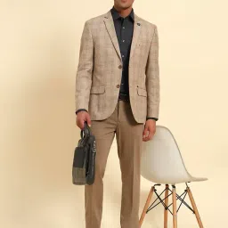 cantabil Men's Colour Checkered Summer Wear Smart Fit Blazer (P_MBZF00101) image 4