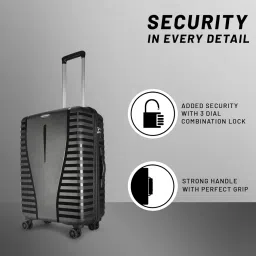 aristocrat Airpro 66 cms Medium Check-in Polypropylene Hardsided 8 Wheels Luggage/Suitcase/Trolley Bag- Black | 7-Year Warranty image 3