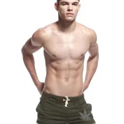 hotfits Men's Green Cotton Gym Shorts-Dope image 2