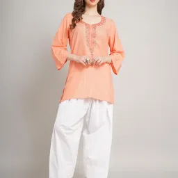 rangyaatra Women's Cotton Farshi Salwar | Plain Solid Loose Fit Ethnic Pants with Drawstring Waist | Traditional Indian Bottomwear | image 4