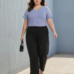 blissclub Women AM PM Cotton Wide Leg Pants | Wide Waistband | High Rise | Drawstring | 2 Pockets image 1