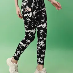poojaran saree Women's Printed Gym Wear Tights|Combo Pant Mesh Insert Side Pockets Pant|Ideal for Active Wear Pant |Yoga & Workout Tights |The Ultimate Gym Pants for Women & Girls image 2