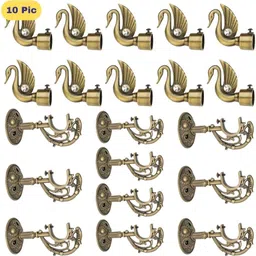 zapex Gold Rod Rail Bracket, Curtain Knobs Metal-picture-14