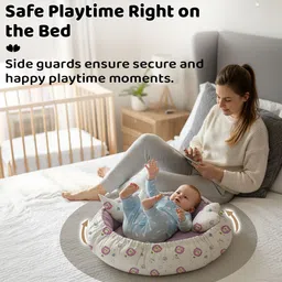 staranddaisy Baby Nest Sleeping Bed Cotton Design Soft and Comfortable Baby Bed with Pillow Standard Portable image 4