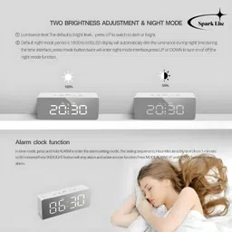 spark lite Digital White Clock image 4