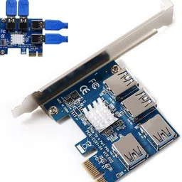 microware PCI-E Splitter 1x4 PCI Riser Card,PCIe 1 to 4 PCI-Express 16X Slots Riser Card, Network Interface Card-picture-19