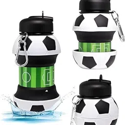 urban festivities Collapsible Silicone Water Bottle Football Shaped Kids Water Bottle 500 ml Water Bottle-picture-11