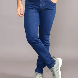 lzard Men Regular Mid Rise Blue Jeans image 4