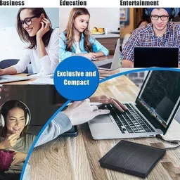 VOOCME External CD/DVD Drive, USB 3.0 Portable CD/DVD +/-RW Drive Slim External DVD Writer image 5