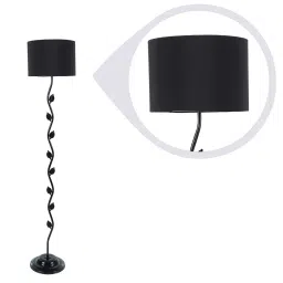 Black Fabric Shade Floor Lamp with Black Base by Tu Casa image 5
