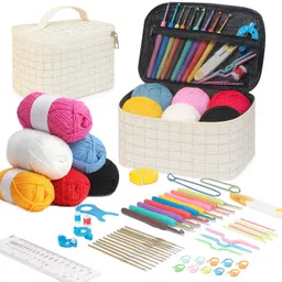 59 Pcs Crochet Kit For Beginners Crochet Hook Set For Beginner With Yarn-image-23