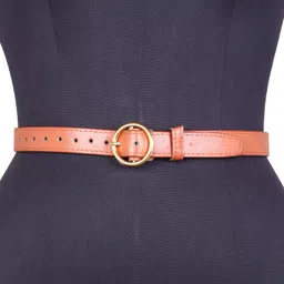 metronaut Women Formal Tan Artificial Leather Belt image 4