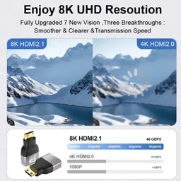 Zorbes Mini HDMI to HDMI Adapter 8K 60Hz High Speed Converter for TV Laptop USB Adapter image 3