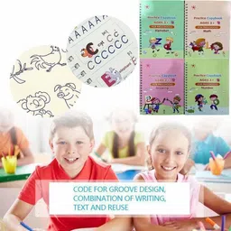 bark n bites 4 PCS Reusable Practice Copybook , Sank Magic Exercise Copybook Girls Boys-picture-10