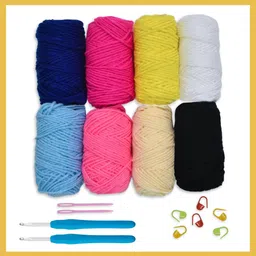 Crochet Kit for Beginners with Wool Crochet Hooks-image-1