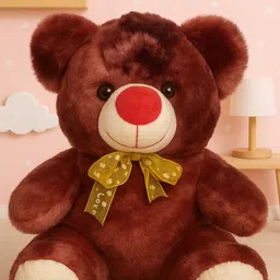 happie hugs Premium Soft Fur Teddy Bear – Burgundy Red Plush | Ultra-Soft, Cuddly Gif - 17 cm-picture-24