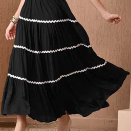 amar fashion Women Solid Flared Black Skirt-picture-31