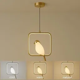 tripping Acryl Bird Shape 3-in-1 Light Color White Chandelier Ceiling Lamp image 5