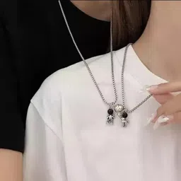 rootwave Attraction Ball Magnets Couples Spaceman Pendant Astronaut Necklace for Women Silver, Stainless Steel, Sterling Silver, Stone, Titanium, Zinc Pendant image 5