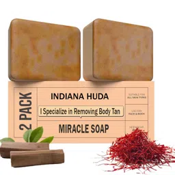 indiana huda Sandalwood & Saffron Magic Soap Twin Bars – Anti Tan Formula-picture-22