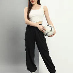 q-rious Women Comfort Fit Multicolor Cotton Blend Trousers image 3