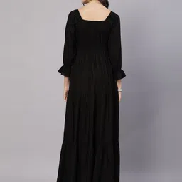 aayu Women Maxi Black Full Length Dress image 2