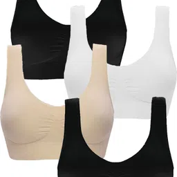 wardrovia Pack of 4 Women Sports Non Padded Bra image 1