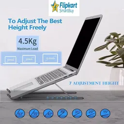 Vishanrahul Laptop Stand 7 Angles Adjustable Aluminum Portable Desktop Holder Aluminium Desk Stand Laptop Stand with Adjustable Height Compatible with Universal Laptops image 2