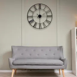 Iron Black Midnight Roman Time Wall Clock-image-0