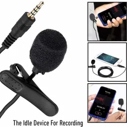 finaux 3.5mm Clip Microphone For | Collar Mike for Voice Recording Microphone for Android/ iOS Device (Black) Microphone image 4