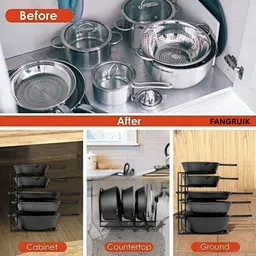 fangruik Utensil Kitchen Rack Kitchen Rack For Chakla Belan And Bartan Storage Organizer Iron image 3