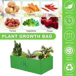 heliland 24*12*12 inch-pack 2 plastic grow bag, plant bags chedi, green bags for vegetables Grow Bag image 3