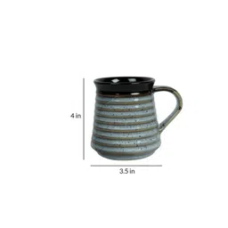 unravel india Earthern 150Ml White & Brown Ceramic (Set Of 6) Tea Cups image 4