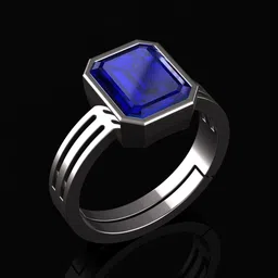 pranjal gems Original 12.25 Ratti Blue Sapphire Gem Stone Ring With Leb Certificate Brass Sapphire Ring-picture-25